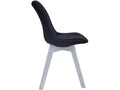Set of 4 dining chairs - Velvet/Wood - Black - Meubiana V2