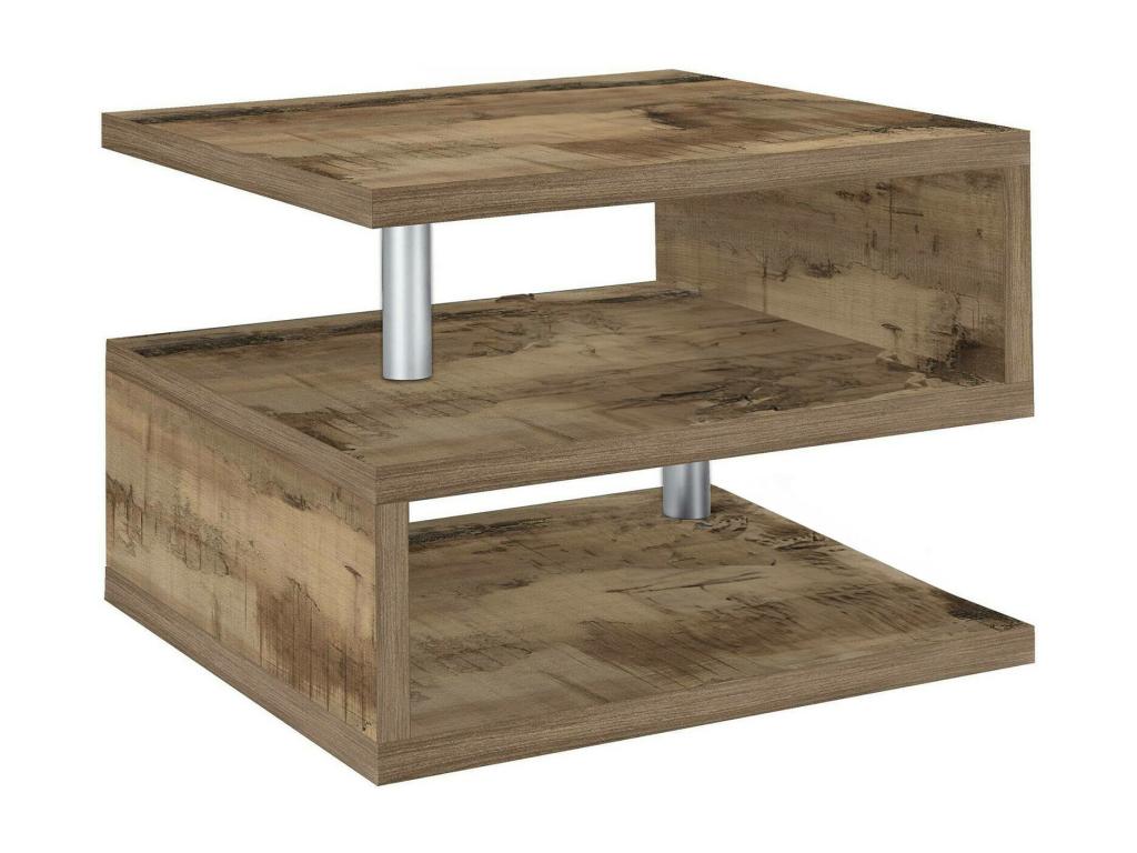 Laviecasa Coffee Table, Living Room Coffee Table, Low Storage Unit, Coffee Table 55x55h41 cm, Maple MJRS21533
