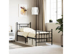 Metal bed frame without mattress with black bed legs 75x190 cm JNNZ34683