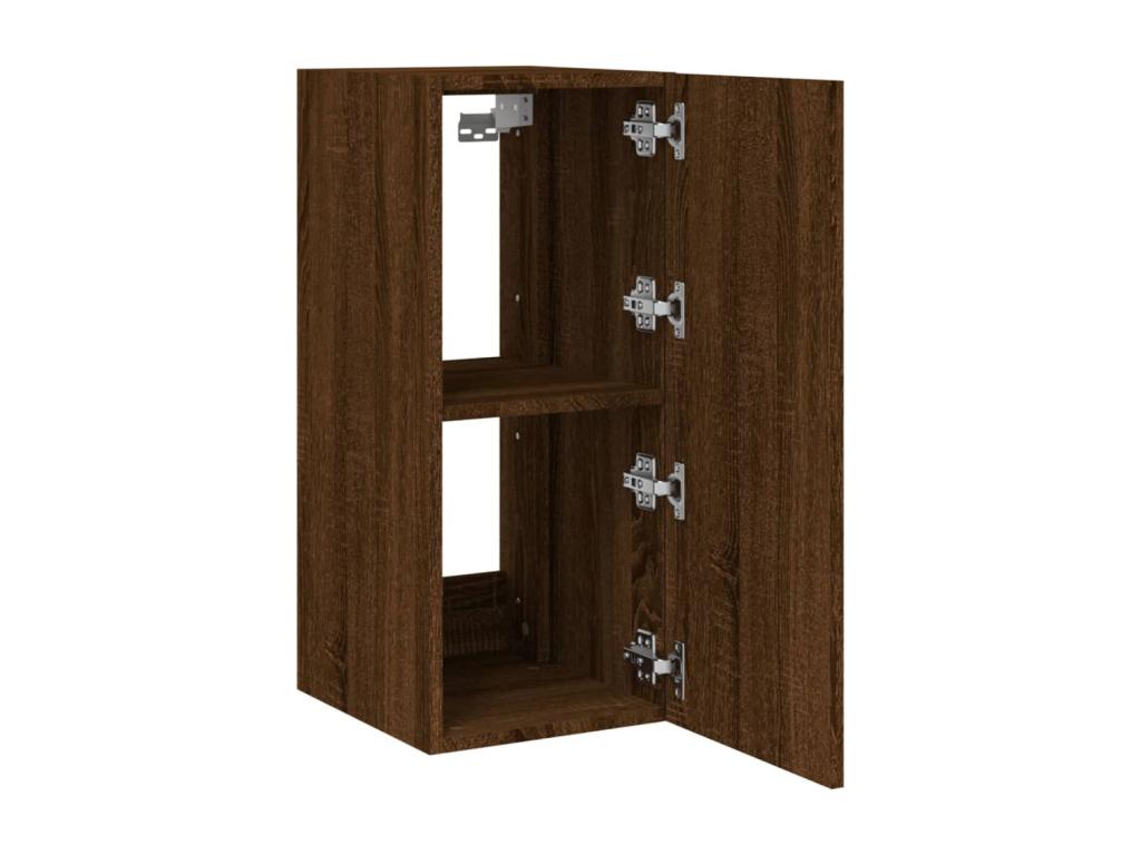 Meubianaères LED wall-mounted TV units, 2 pieces, brown oak, 30.5x35x70 cm
