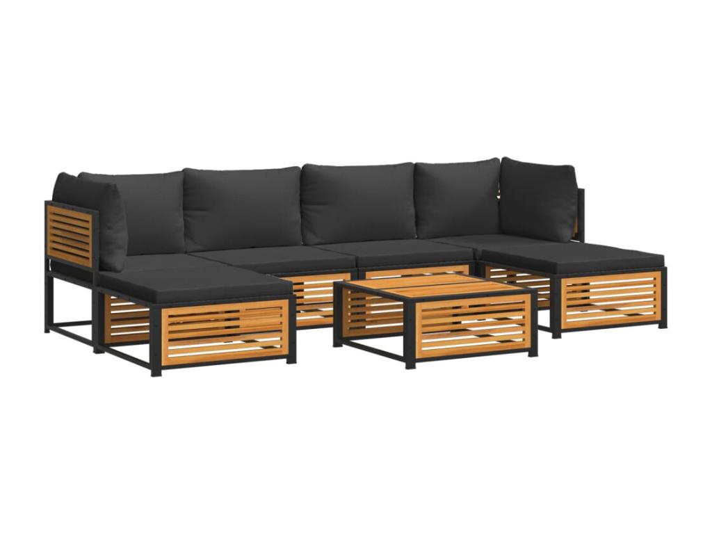 Laviecasa 7-piece solid wood garden furniture set with cushions QWSZ48618