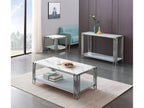 Meubiana console table with white marble and glass top, 120x40x78 cm
