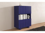 Modern sideboard with 3D fronts, Meubiana CUBO HIGH / noble blue color / width - 85 cm
