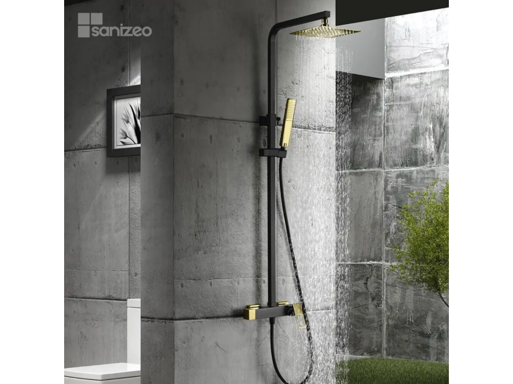 Laviecasa SUECIA BDC032/NGOLD XLBU05602 Black and Gold Anti-Limescale Shower Column