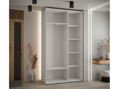 Meubiana 5 Sliding Door Wardrobe 235.2/130/45 2 Doors White/White/Black