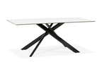 Meubiana 180cm White/Black Ceramic Dining Table