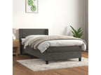 Upholstered bed base and mattress, Dark Grey, 90x190 cm, Velvet, JYMD69704