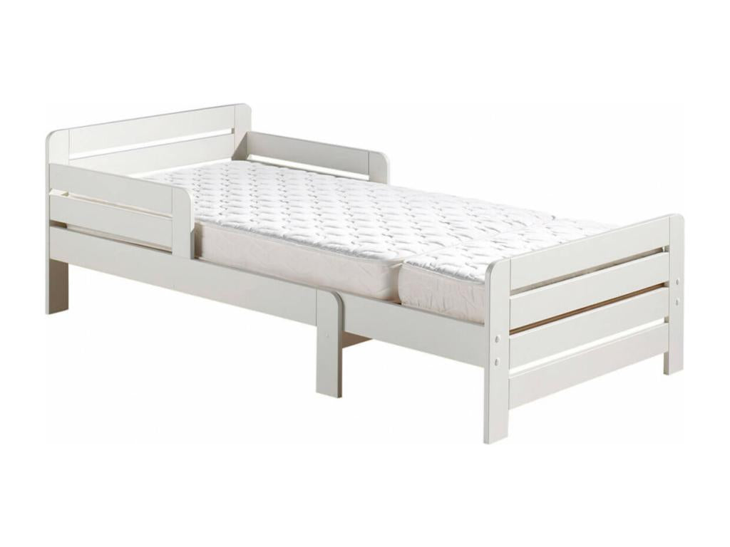 Meubiana - White Convertible Bed with Adjustable Mattress 90x140/200cm