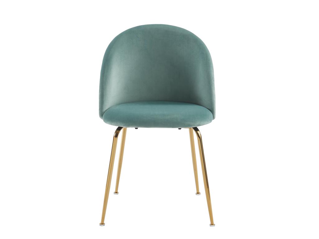 Set of 2 chairs - Velvet and gold stainless steel - Sage green - Laviecasa JAGR99625