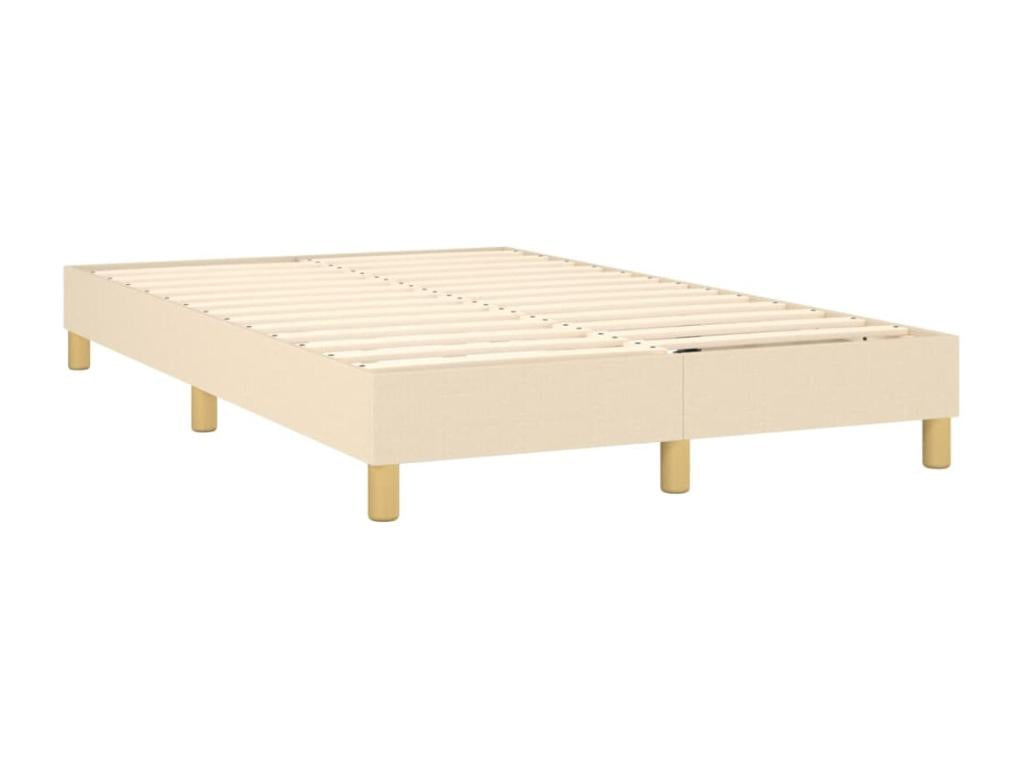 Upholstered bed base with mattress, Cream, 120x200 cm, Fabric VUKY50239