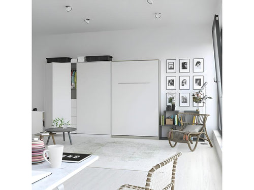 Wall-Mounted Murphy Bed 120x200cm Vertical Folding Bed Wall Bed Laviecasaérieur Oak Laviecasa/White OAJP14874