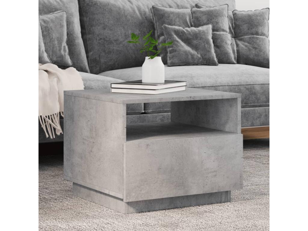 Coffee table with Laviecasaères LED lighting, concrete grey, 50x49x40 cm, MNON85667