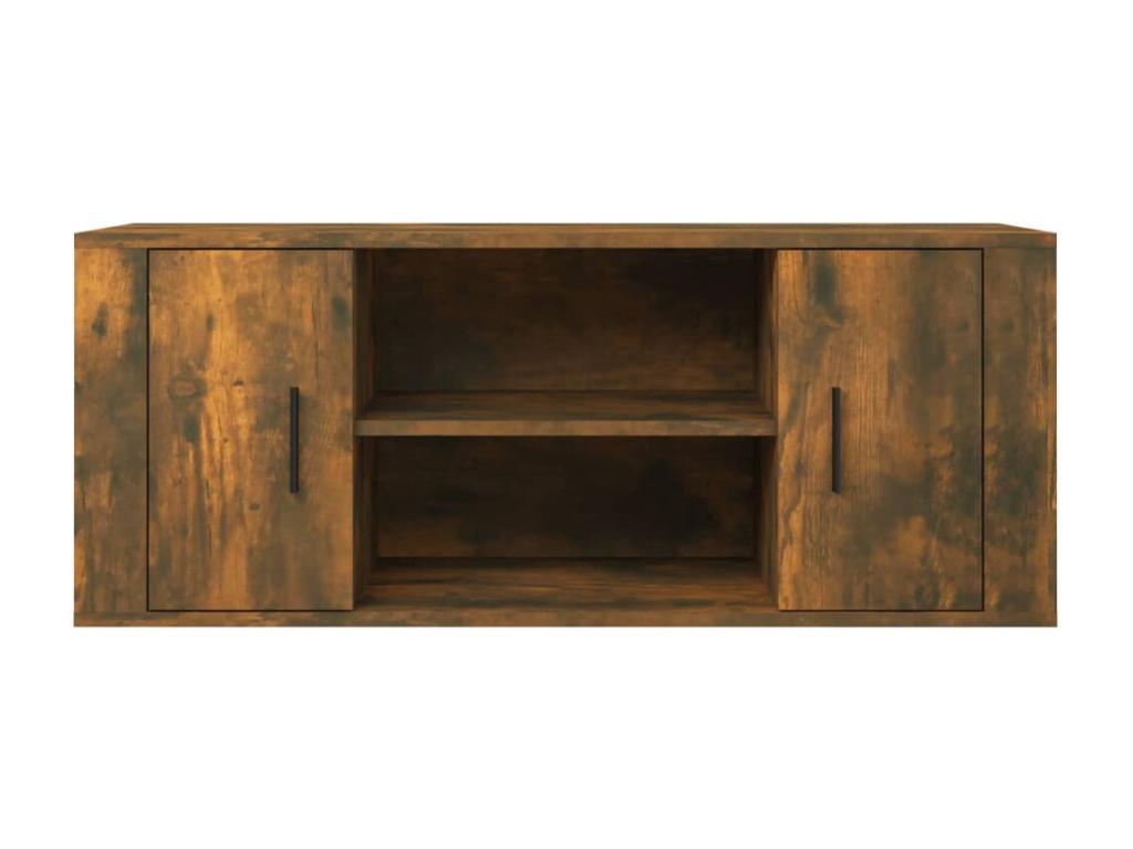 Smoked oak TV stand 100x35x40 cm Engineered wood