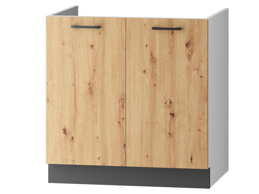 Laviecasa 7-piece complete kitchen in matte grey/oak finish - Length 240/180 cm OKKR09132