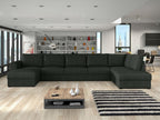 Laviecasa 191 Corner Sofa, Black, with Sleeping Function and Bedding Box, 370x186x85cm, JWTU81280