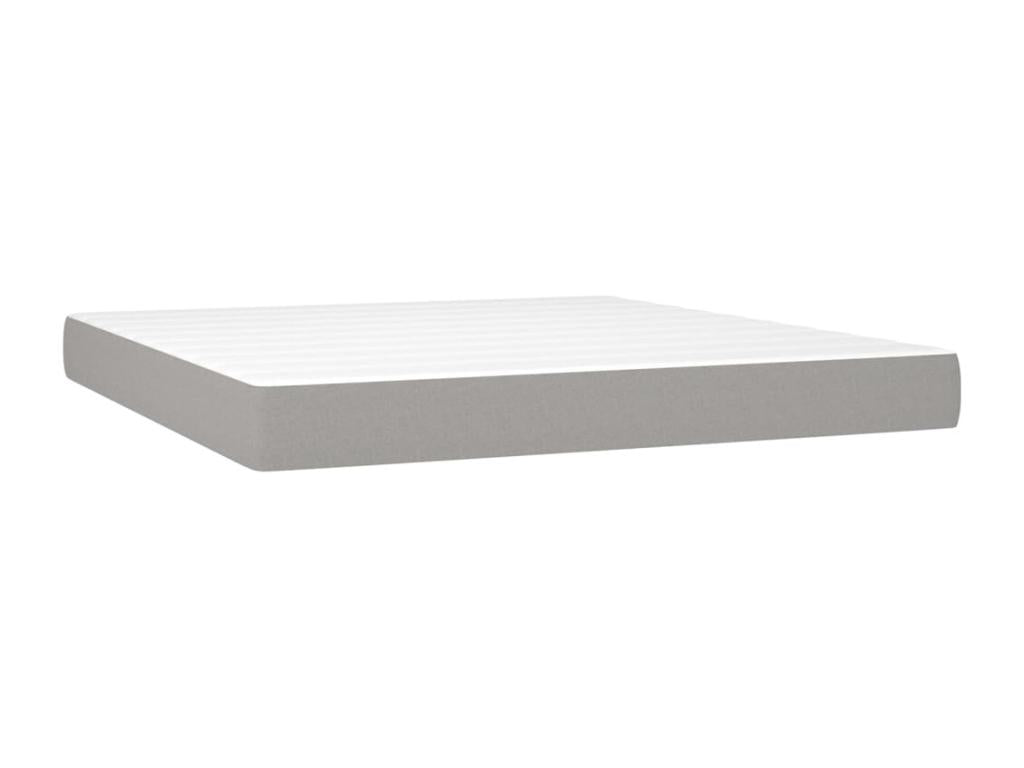 Upholstered bed base with mattress, light grey, 160x200cm, fabric ZYOZ15811