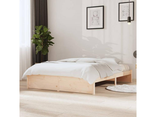 Solid wood bed frame 140x190 cm