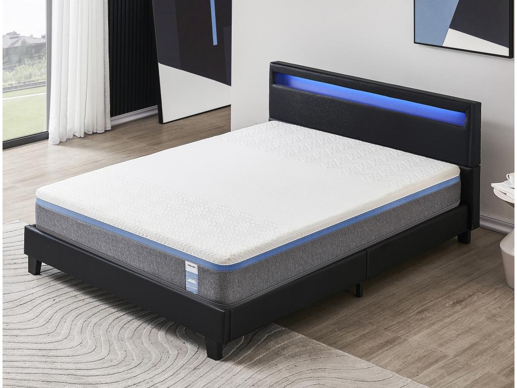 Foam Mattress Set with Headboard 140x200cm Thickness 28cm Soft Natural Latex Comfort IOHX71065
