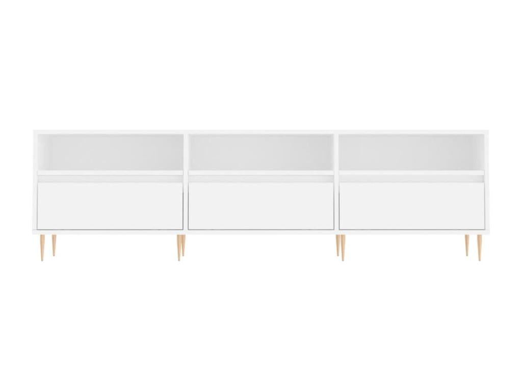 White TV stand 150x30x44.5 cm engineered wood