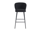 Set of 2 bar stools in bouclé fabric and metal - Black - Meubiana
