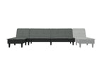 Dark grey L-shaped sofa bed 255x140x70 cm fabric