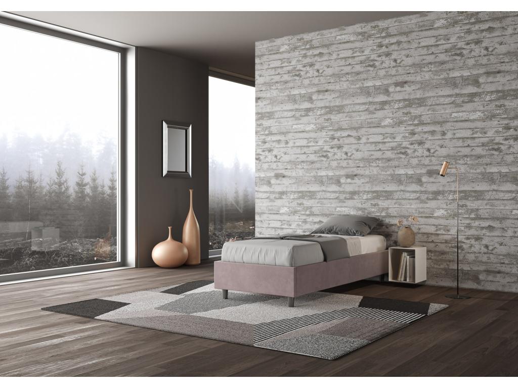 Meubiana Wisteria Microfiber Upholstered Bed Frame (80x200cm) - No Slatted Base - Microfiber