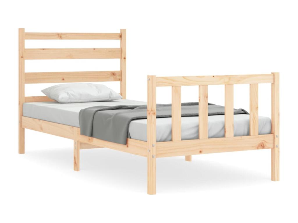 Bed frame with headboard 90x200 solid wood STZJ25957
