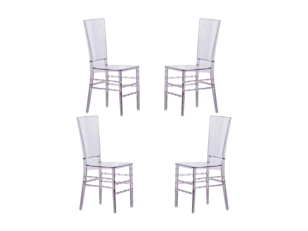 Set of 4 transparent designer chairs - Meubiana - Transparent