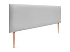 Meubiana Smooth Faux Leather Headboard 145x105cm with Legs for 135/140cm Beds - Light Grey