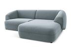 Modular 2.5-seater right-facing corner sofa in velvet - light blue - Laviecasa TXFB17603