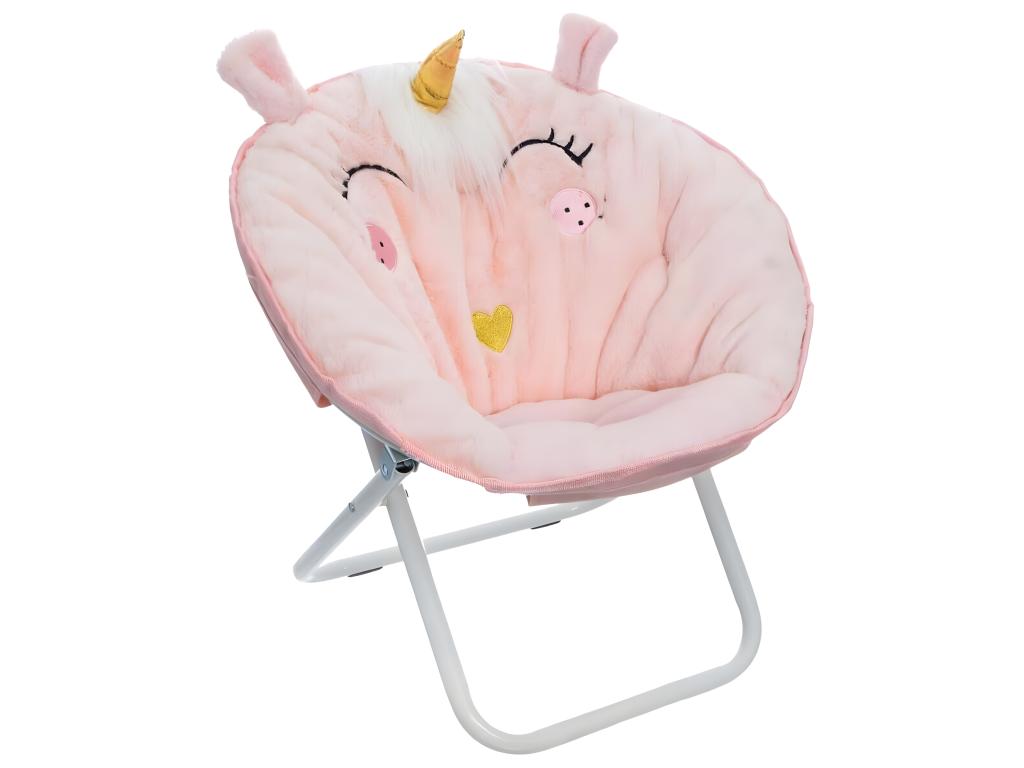 Folding children's armchair in light pink - Diameter 50 x Height 55 cm