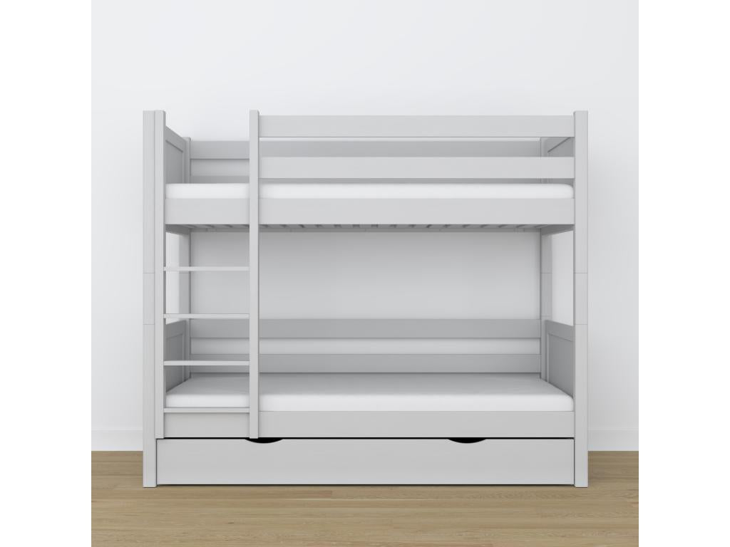 Wooden bunk bed - with drawer N02 Grey 120x200 JFBB29941