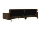 2-seater sofa bed with two brown fabric pillows XDHR99949