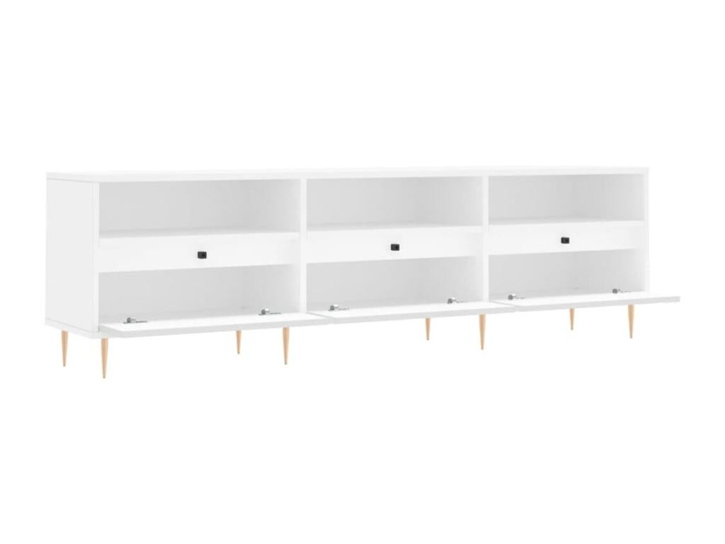 White TV stand 150x30x44.5 cm engineered wood