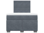 Laviecasa bed base and mattress, Dark Grey 120x200cm Velvet WSCG64075