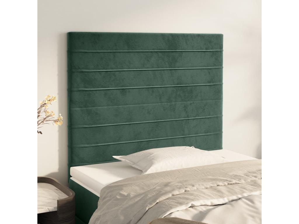 2-piece headboard set, dark green, 80x5x78/88 cm, velvet, FMCI76400