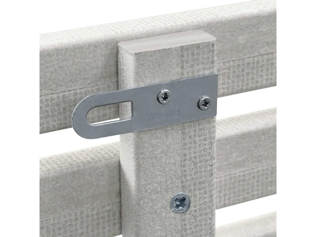 Meubiana Recycled Wood Headboard, Japanese Style, with Legs, 135x115cm, Fits 135cm Beds - Tribal Grey