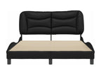 Black faux leather bed frame without mattress 140x200 cm SXCX72699