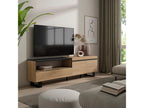 TV Stand/Bench 200x57x35cm For TVs up to 80" Industrial Design Oak and Black KYIL96109
