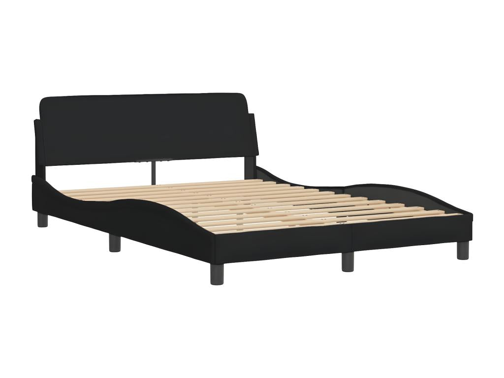 Bed with black mattress 140x200 fabric HNJS68115