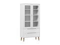 Laviecasa White Display Cabinet 90x35x175 cm Solid Pine Wood QGVA66208