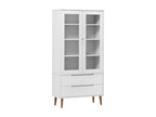 Laviecasa White Display Cabinet 90x35x175 cm Solid Pine Wood QGVA66208