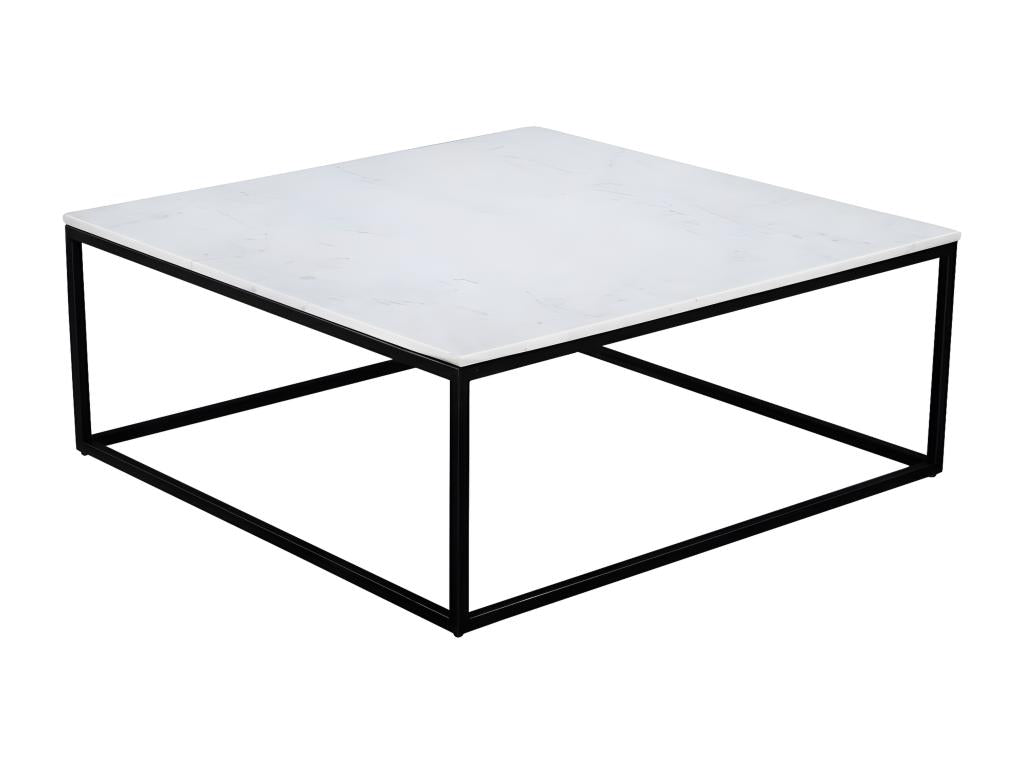 Laviecasa - Square coffee table in white marble and metal 100x100cm - White DHBG39238