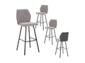 Laviecasa - Set of 4 Two-Tone Fabric and Anthracite Faux Leather Stools FTXG11115
