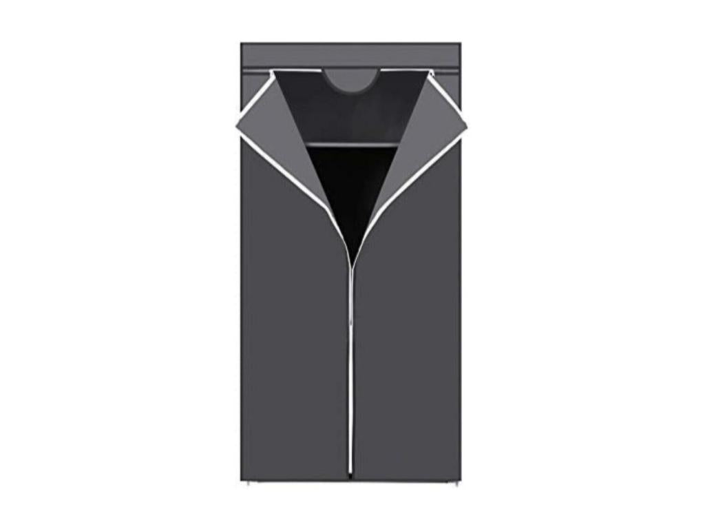Fabric wardrobe, grey fabric, 75x45x160 cm, 12 0002357