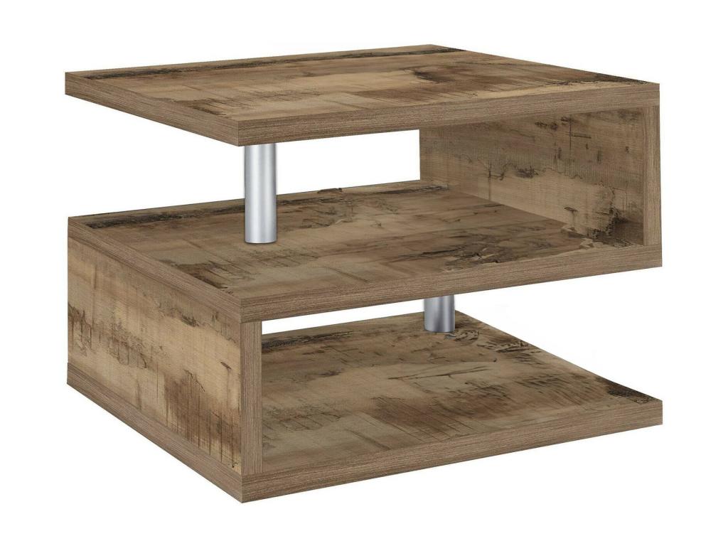 Laviecasa Coffee Table, Living Room Coffee Table, Low Storage Unit, Coffee Table 55x55h41 cm, Maple MJRS21533