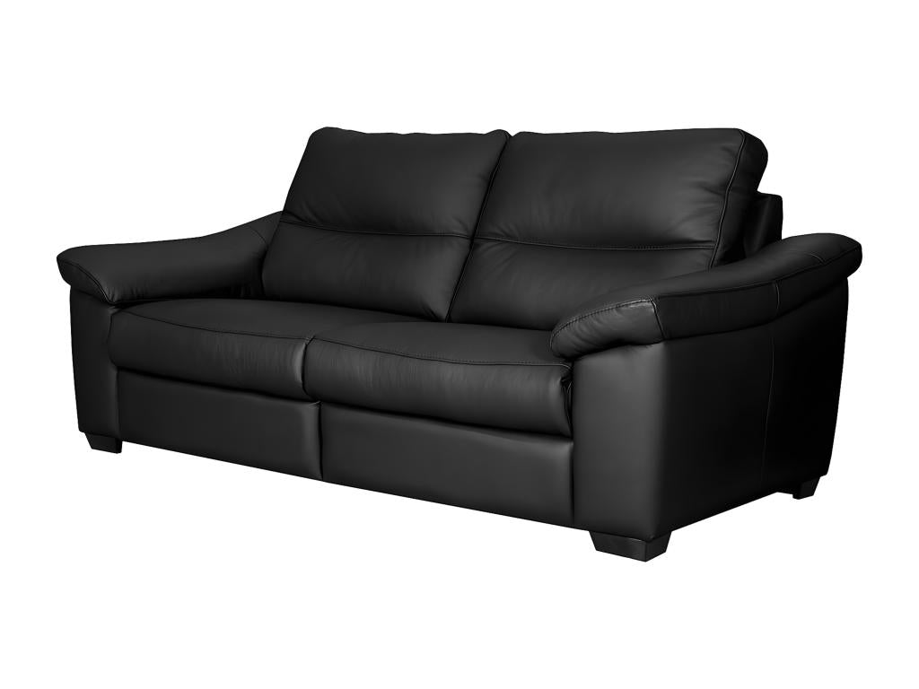 3-seater sofa in thick Italian cowhide leather, HAMBURG color, black KCSP07079