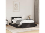 Bed frame with headboard, mattress not included, black, 90x200 cm, WICF40934