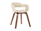 Laviecasa Walnut Wood Chair - Comfort and Refinement - White Color IWPS09550