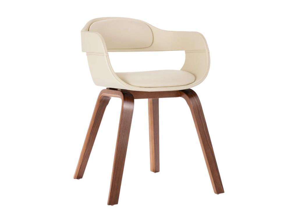 Laviecasa Walnut Wood Chair - Comfort and Refinement - White Color IWPS09550